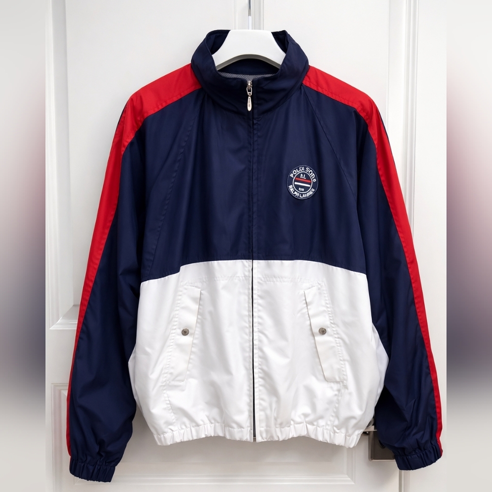 Polo Men's Windbreaker Jacket Foldable Hood